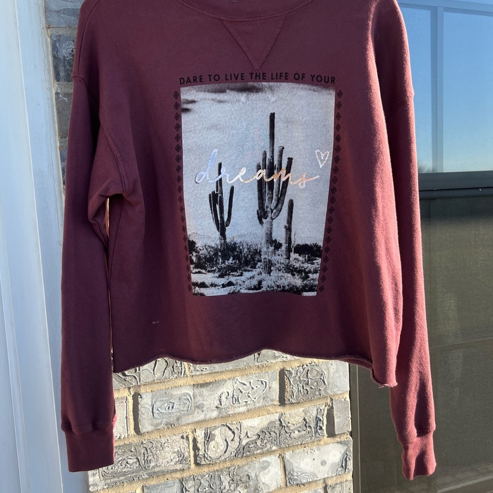 Dare to Live Graphic Cactus Sweatshirt